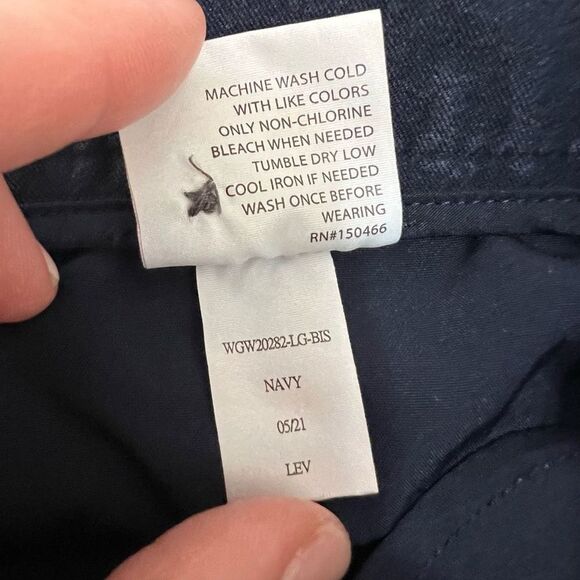 41 Hawthorn Navy Mid-Rise Flat Front Stretch Straight Leg Chino Trousers Size 4 - Picture 9 of 13